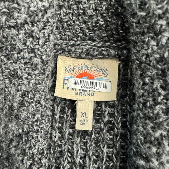 Faherty Marled Charcoal Grey Cardigan Sweater Cotton Cashmere Button Preppy XL - Picture 6 of 7